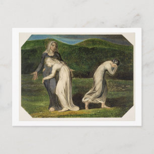 Postal William Blake   Naomi rogando a Ruth y Orpah que