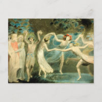William Blake Oberon, Titania y Puck con Fairie