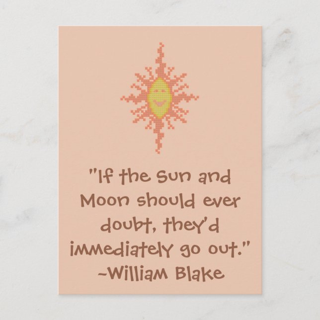 Postal William Blake Sun y Moon Quote (Anverso)