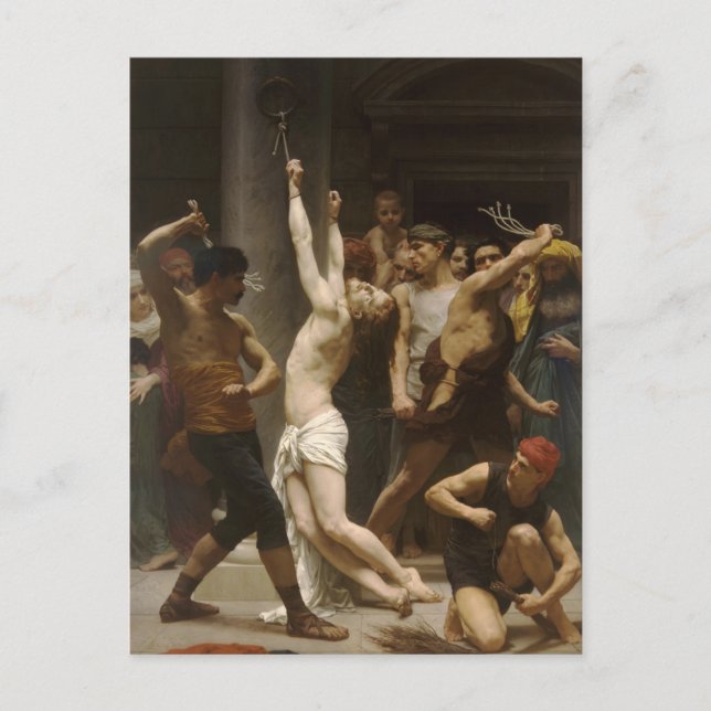 Postal William Bouguereau- Flagelación de Jesucristo (Anverso)