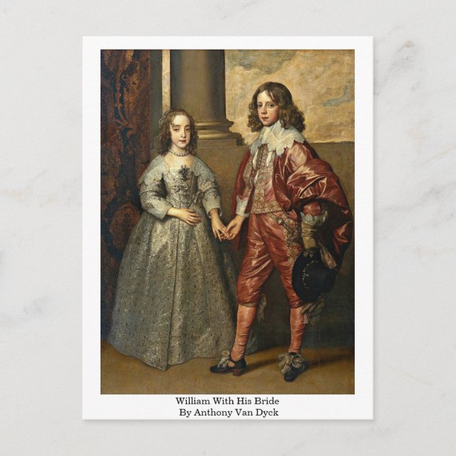 Postal William con su novia de Anthony Van Dyck (Anverso)