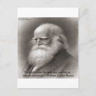 Postal William Cullen Bryant y la cita de la naturaleza