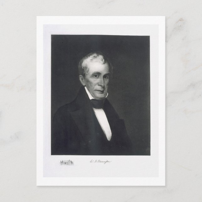Postal William Henry Harrison, noveno presidente de la Un (Anverso)