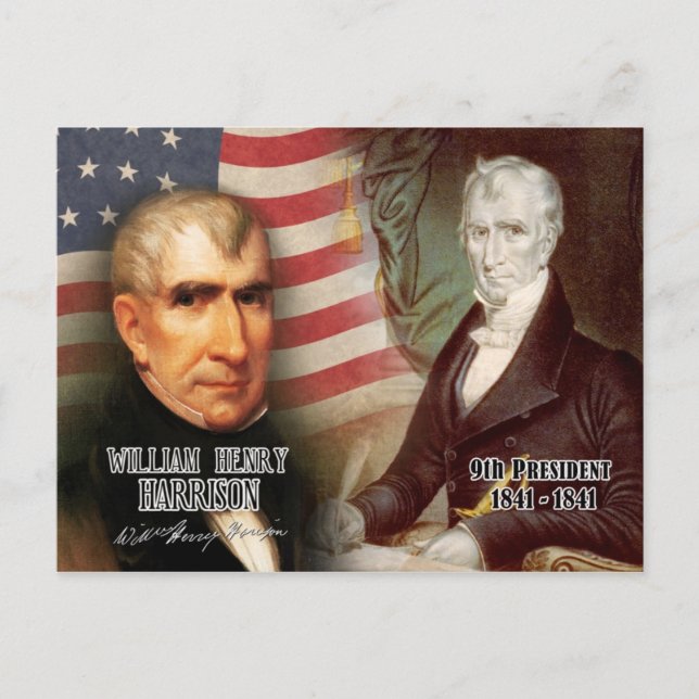 Postal William Henry Harrison - Noveno presidente de los  (Anverso)