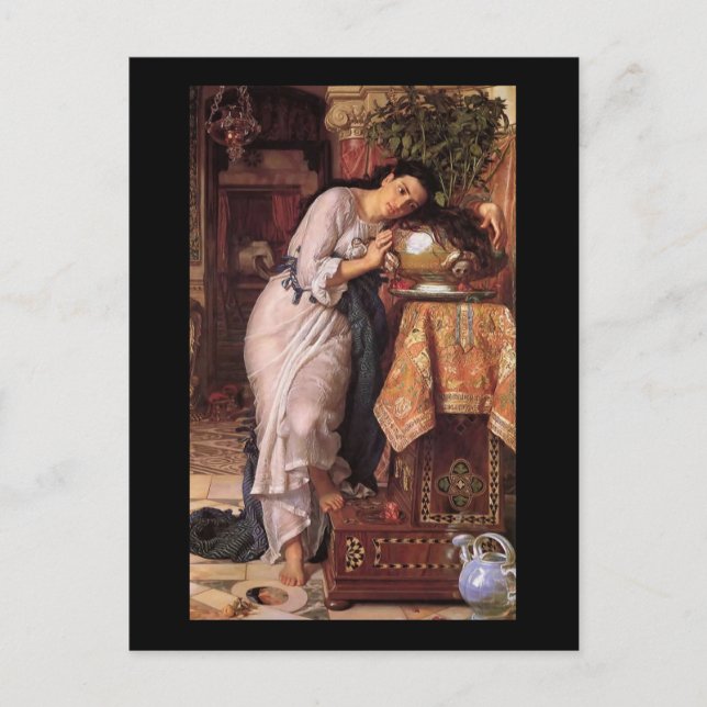 Postal William Holman Hunt Isabella y la olla de Basil (Anverso)