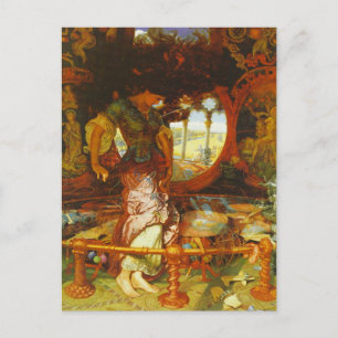 Postal William Holman Hunt La Dama de Shalott