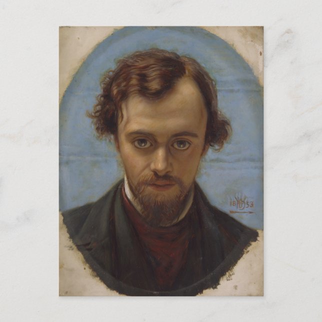 Postal William Hunt - Retrato de Dante Gabriel Rossetti (Anverso)