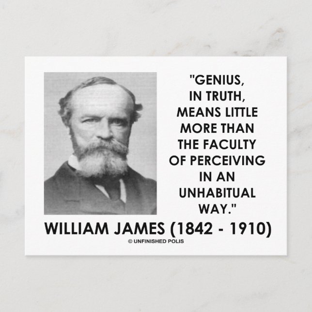 Postal William James Genius Percibiendo Una Forma Inhabit (Anverso)