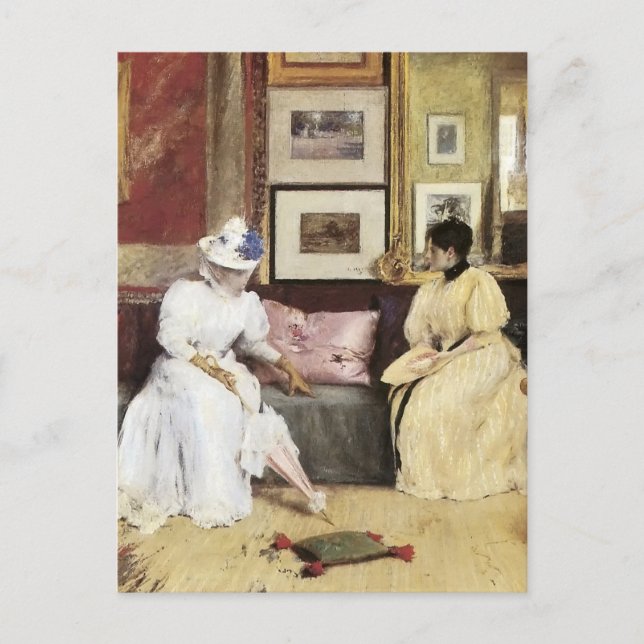 Postal William Merritt Chase A Freindly Call (Anverso)
