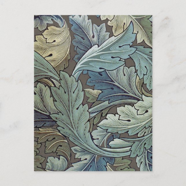 Postal William Morris Acanthus Sage Flor Floral Botánica (Anverso)