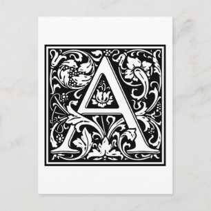 Postal William Morris Alphabet "A"