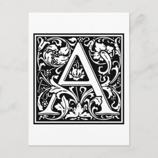 Postal William Morris Alphabet "A"