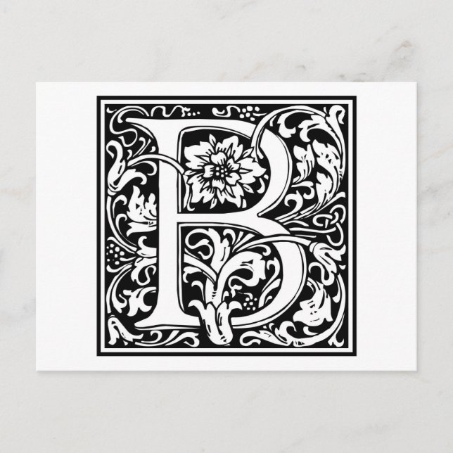 Postal William Morris Alphabet "B" (Anverso)