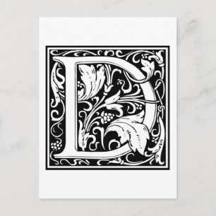 Postal William Morris Alphabet "D"