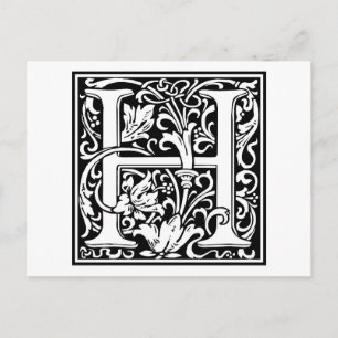 Postal William Morris Alphabet "H"