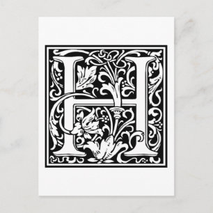 Postal William Morris Alphabet "H"