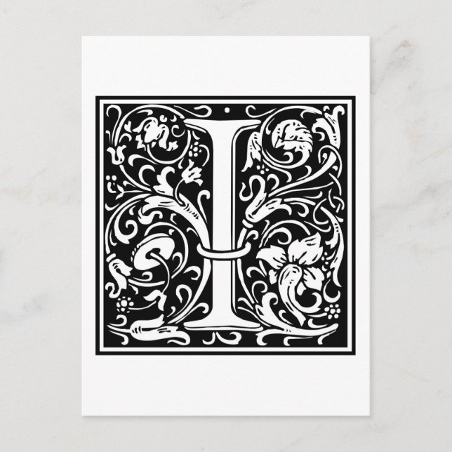 Postal William Morris Alphabet "I" (Anverso)