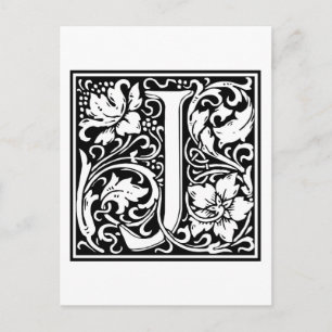Postal William Morris Alphabet "J"