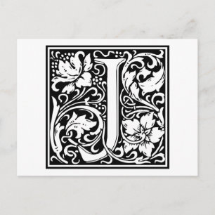 Postal William Morris Alphabet "J"