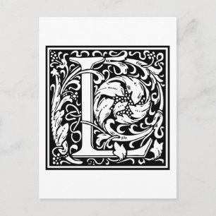 Postal William Morris Alphabet "L"