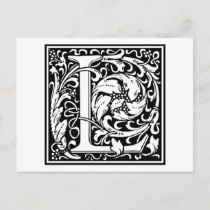 Postal William Morris Alphabet "L"