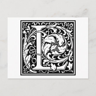 Postal William Morris Alphabet "L"