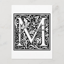 Postal William Morris Alphabet "M"