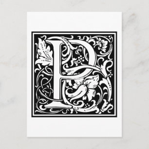 Postal William Morris Alphabet "P"