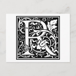 Postal William Morris Alphabet "R"
