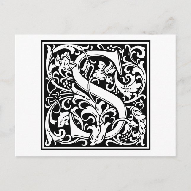 Postal William Morris Alphabet "S" (Anverso)