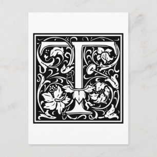 Postal William Morris Alphabet "T"