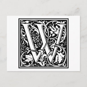 Postal William Morris Alphabet "W"