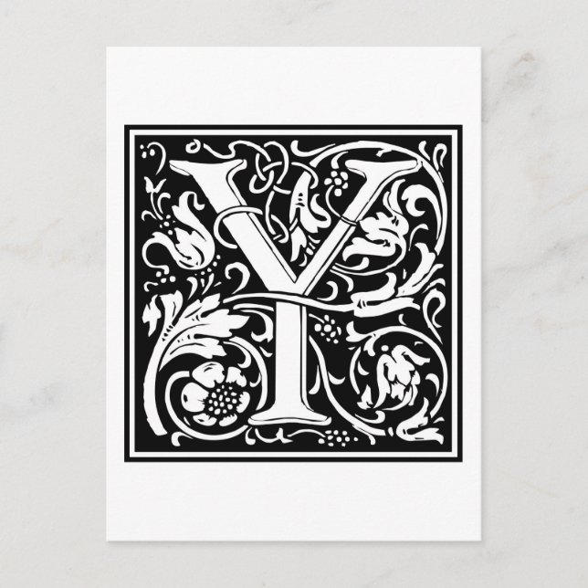 Postal William Morris Alphabet "Y" (Anverso)