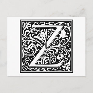 Postal William Morris Alphabet "Z"