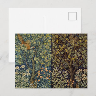 Postal William Morris - Árbol de pájaro faisán botánico