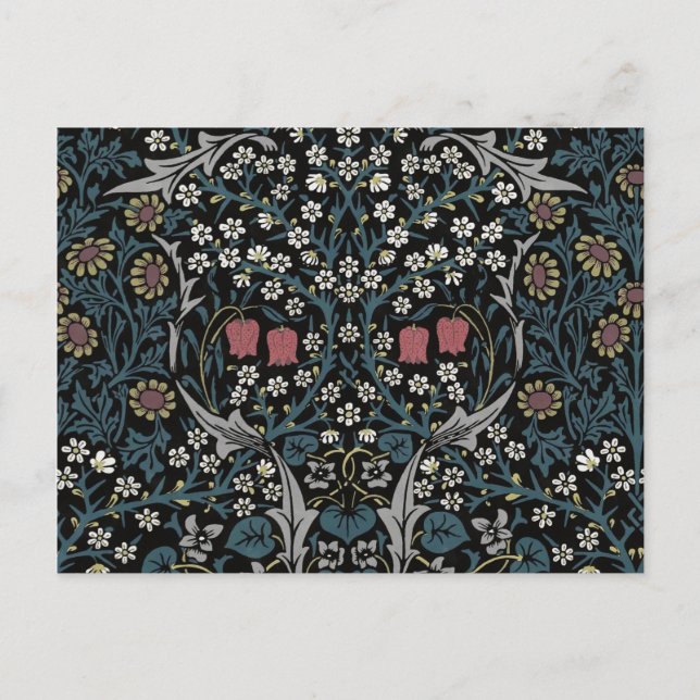 Postal William Morris Blackthorn Floral Art Nouveau (Anverso)