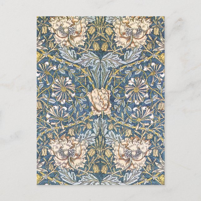 Postal William Morris Blue Floral (Anverso)