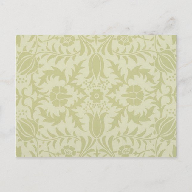 Postal William Morris Borage Boda Soft Green (Anverso)