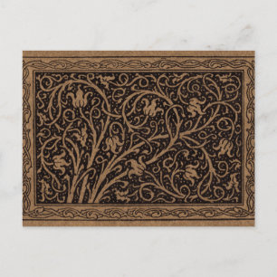 Postal William Morris Campion Cuero Trabajado Damasco