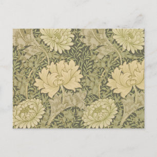 Postal William Morris Chrysanthemum Sage Flower