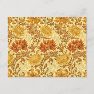 Postal William Morris Chrysanthemums, Mustard Gold