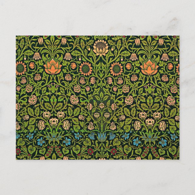 Postal William Morris - Columbine, verde oscuro, Case-Mat (Anverso)
