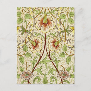 Postal William Morris Daffodil Classic Flower Wallpaper