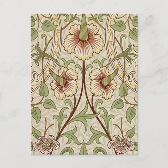 Postal William Morris Daffodil Classic Flower Wallpaper (Anverso)