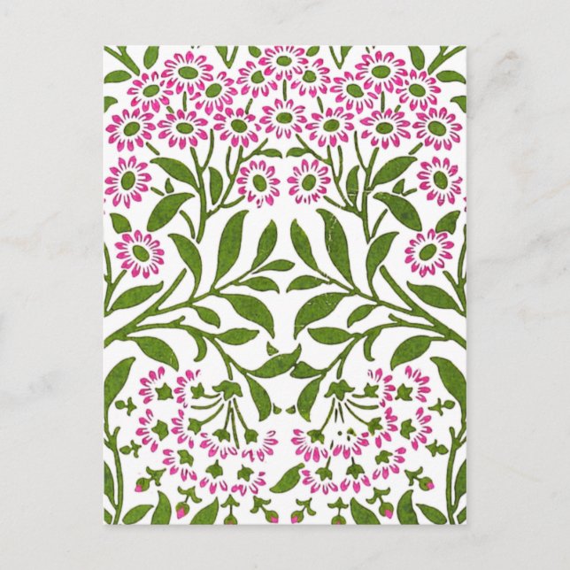 Postal William Morris Fine Pink Flpaper (Anverso)