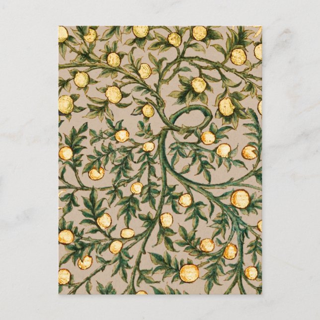 Postal William Morris Floral Fruit Garden Flower Classic (Anverso)