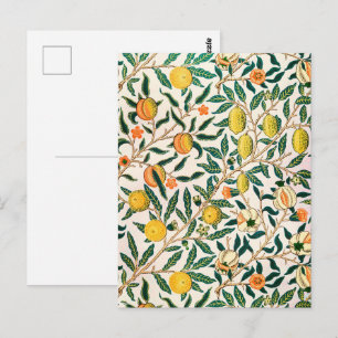 Postal William Morris Fruta Granada Vintage