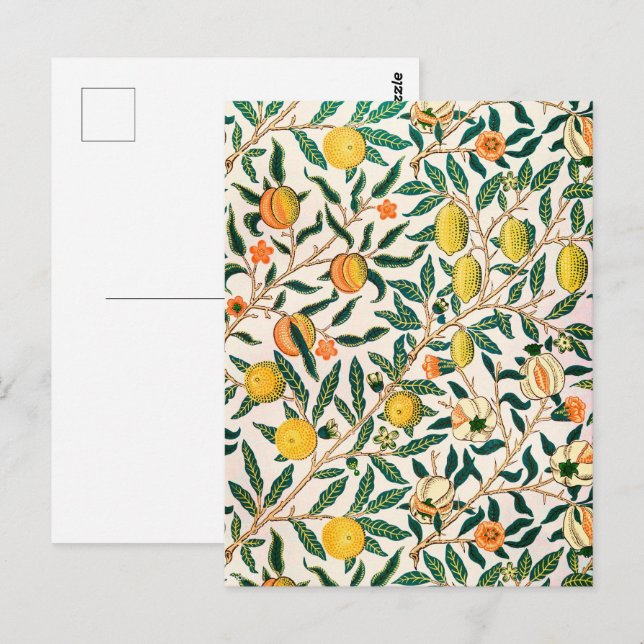 Postal William Morris Fruta Granada Vintage  (Anverso / Reverso)