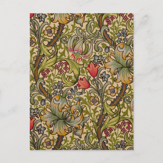 Postal William Morris Golden Lily Antique (Anverso)