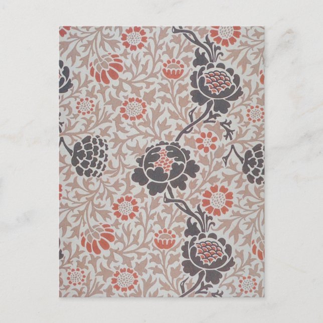 Postal William Morris Grafton Diseño de Arte Botánico (Anverso)